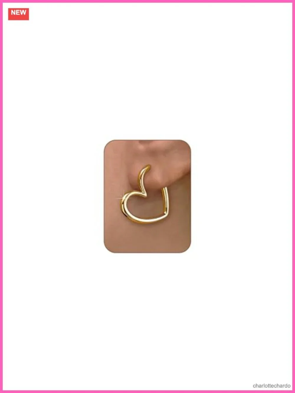 14K Gold Plated Heart Hoop Earrings Huggie Hoops Hypoallergenic